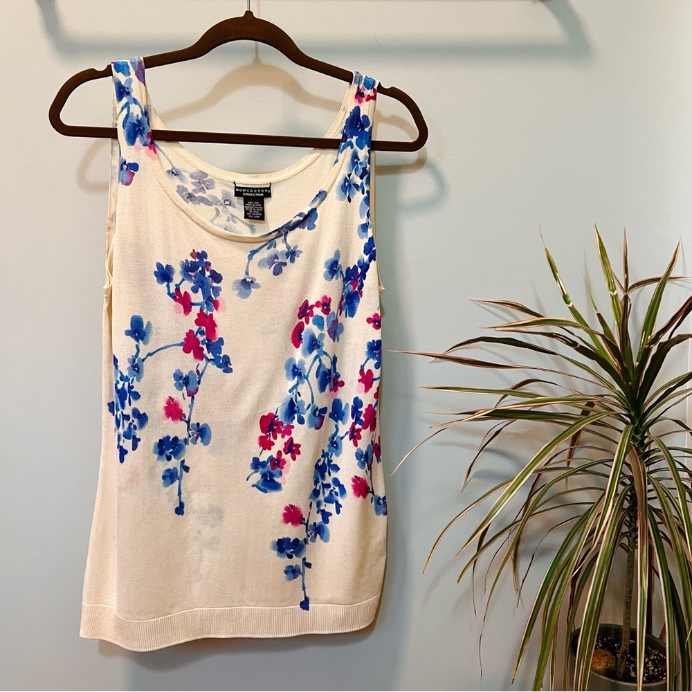 Doncaster Collection Women’s Floral Silk Sweater Tank
